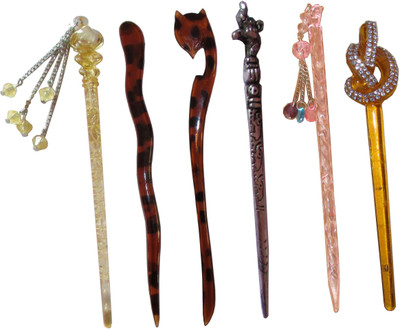 

POLOY Combo of Multi Color Juda Sticks Bun Stick(Multicolor)
