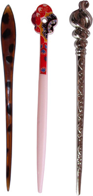 

OMI Combo of Multi Color Juda Sticks Bun Stick(Multicolor)