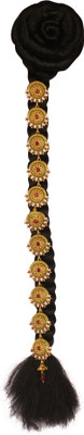 

Divastyleme Gold Plated South Indian Fashion Traditional Wedding Bridal Long Choti Jadai Hair Accessories Hair Accessory Set(Multicolor)