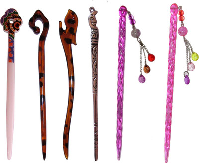 

TOP Combo of Multi Color Juda Sticks Bun Stick(Multicolor)