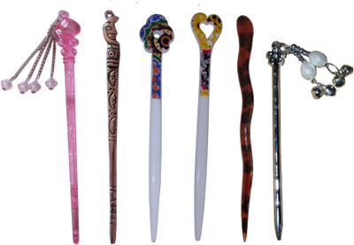 

YUIO Combo of Multi Color Juda Sticks Bun Stick(Multicolor)
