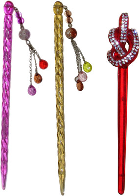 

POOU Combo of Multi Color Juda Sticks Bun Stick(Multicolor)