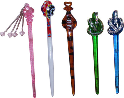 

TOPER Combo of Multi Color Juda Sticks Bun Stick(Multicolor)