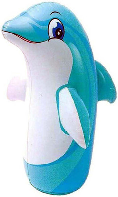 

Bonkerz 3 Feet Inflatable PVC Sand Base Dolphin Shape Hit Me 3D BOP Bag Inflatable Play Gym(Multicolor)