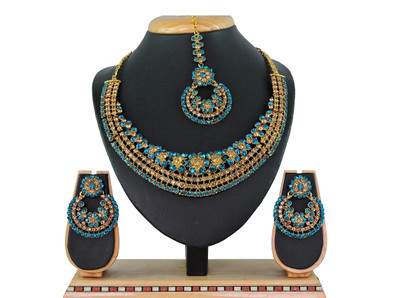 VATSALYA creation Alloy Gold-plated Turquoise Jewellery Set(Pack of 1)