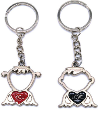 

Insasta lovely pair heart keychain cute heart shape Key Chain