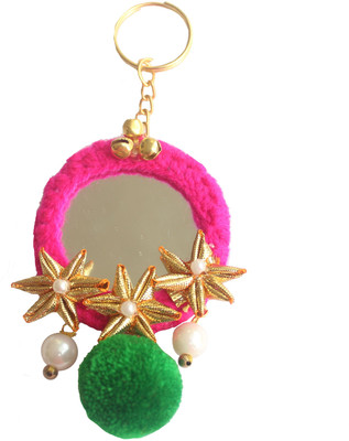 

BE BOLD DESIGN BY DEEPIKA Key Chain with Pom Pom and mirror Key Chain