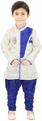 Style Junction Boys Festive & Party Sherwani and Churidar Set(White Pack of 1)