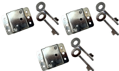 

HLI 4 lever locker lock (pack of 3)(round 2 keys) (stainless steel keys)(size 59 m.m.) Lock(Grey)