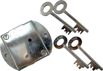 HLI 6 lever almirah lock with double lock (round 4 keys) (chrome plated keys)(size 82 m.m.) Lock(Grey) available at flipkart for Rs.299