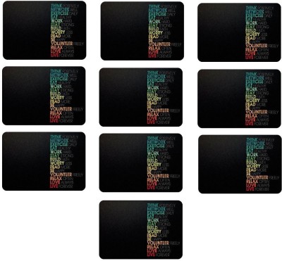 

iKraft Pack of 10 Mouse Pad Black Think Anti-Skid Mouse Mate for Laptops and Computer Printed Mousepad(Black)