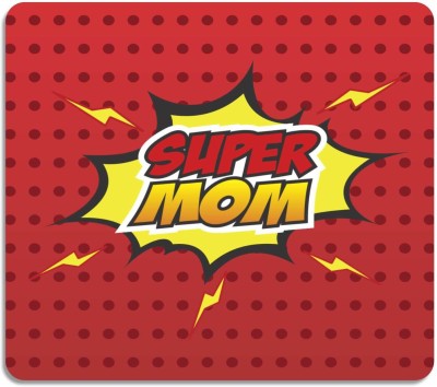 

Giftsmate Mothers Day Gifts Super Mom Printed Mouse Pad for Mom - Red Mousepad(Multicolor)