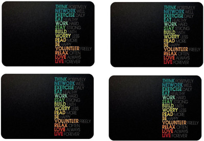 

iKraft Pack of 04 Mouse Pad Black Think Anti-Skid Mouse Mate for Laptops and Computer Printed Mousepad(Black)