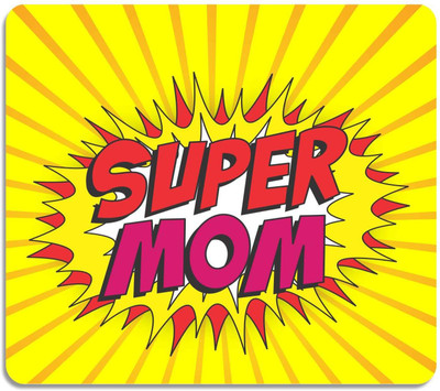 

Giftsmate Mothers Day Gifts Super Mom Printed Mouse Pad for Mom - Yellow Mousepad(Multicolor)