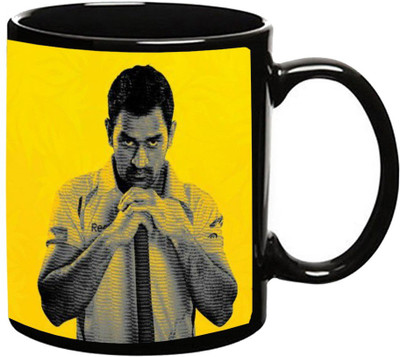 MUGKIN The Kings are Back - Ms Dhoni Dark Ceramic Coffee Mug(350 ml)