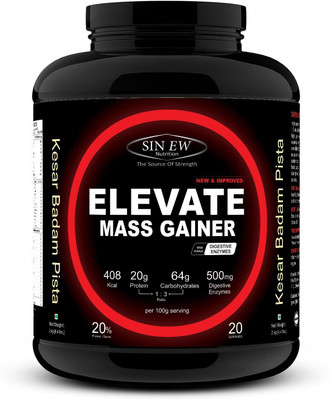 SINEW NUTRITION Elevate Mass Gainer 2kg Kesar Badam Pista Weight Gainers/Mass Gainers(2000 g, Kesar Pista Badam) SINEW NUTRITION Elevate Mass Gainer 2kg Kesar Badam Pista Weight Gainers/Mass Gainers(2000 g, Kesar Pista Badam)