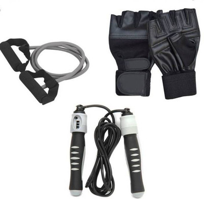 

RIGHTWAY FITNESS Single Toning Tube, Weight Lifting gloves and Solid Skipping Rope. Gym & Fitness Kit Gym & Fitness Kit