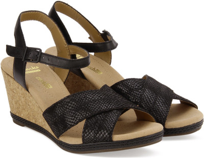 60 OFF on CLARKS Helio Latitude Black Leather Women Black Heels