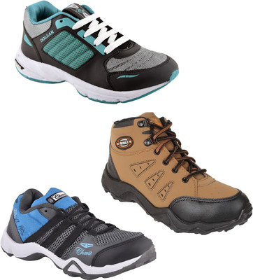 

Chevit Pack of 3 Sports Shoes (Cricket, Gym & Running Shoes) Running Shoes For Men(Multicolor