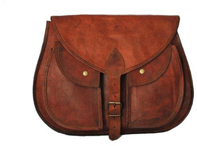 

Krashell Girls Casual Brown Genuine Leather Sling Bag
