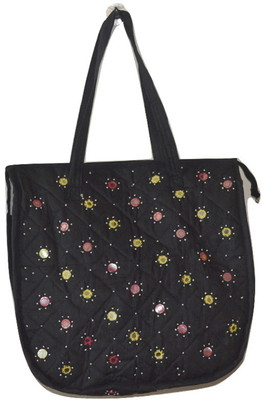 

NavRup Handworks Men & Women Casual Black Cotton Shoulder Bag