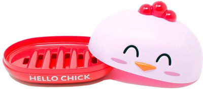 

Epyz Chick Soap Holder Cartoon Plastic Soap Dish Plate Soap Box Bathroom Accessories(Pink)