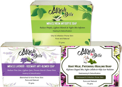 

Mirah Belle Naturals Anti Acne Soaps Set-2 (Each 75g)(225 g, Pack of 3)