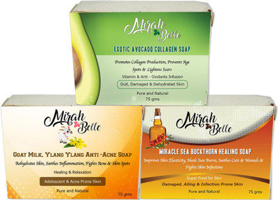 

Mirah Belle Naturals Anti Acne Soaps Set-1 (Each 75g)(225 g, Pack of 3)