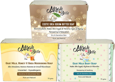 

Mirah Belle Naturals Sensitive Skin Soaps Set-1(75g)(225 g, Pack of 3)