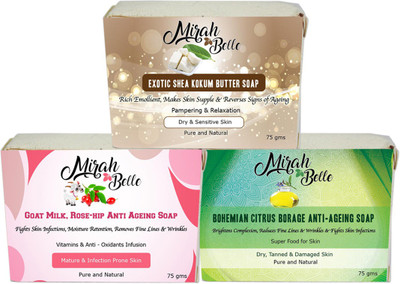 

Mirah Belle Naturals Mature Skin Soaps Set - 1 (Each 75g)(225 g, Pack of 3)