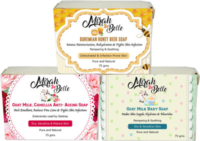 

Mirah Belle Naturals Skin Softening Soaps Set-2 (75g)(225 g, Pack of 3)