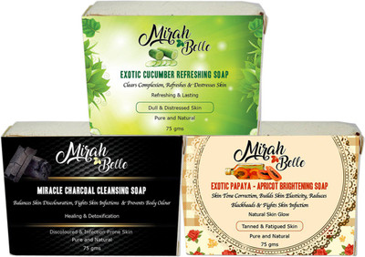 Mirah Belle Naturals Skin Brightening Soaps- Set 2(75g)(225 g, Pack of 3)