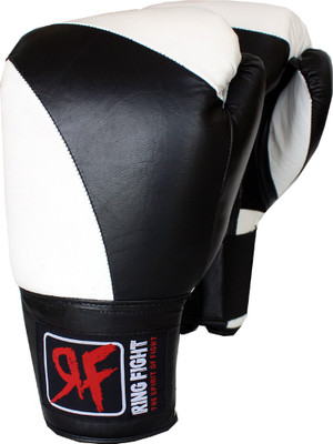 

Ring Fight Professional Boxing Gloves (S, Black), Black/white