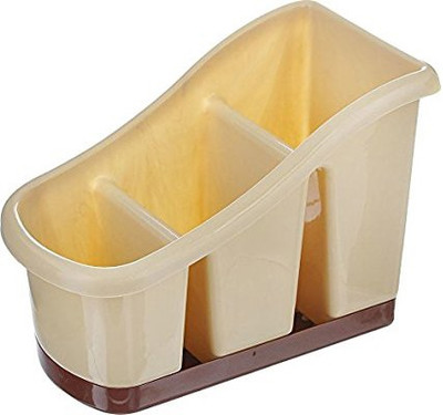 

SWIFT Big Multipurpose Stand - 8 inch - 3 Compartments Plastic Toothbrush Holder(Beige)