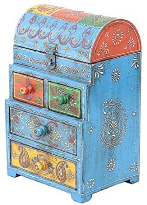 

Apkamart Handicraft Wooden Jewelry Box - Multi Utility Box for Table Decoration and Gifts Jewellery box Vanity Box(Multicolor)