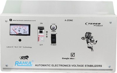 

Rahul Base-3 c3 3 KVA/12 Amp 140-280 Volt Copper 3 Step Mainline Use Up to 3 KVA Load Automatic Voltage Stabilizer(Gray)
