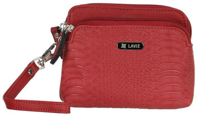 Lavie Women Red Genuine Leather Wallet(11 Card Slots)