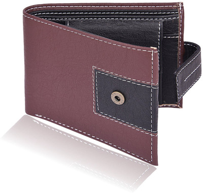 

Death By Color Men Casual Brown Artificial Leather Wallet(3 Card Slots), Brown-black