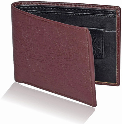 

Toughstance Men Brown Genuine Leather Wallet(3 Card Slots), Brown-black