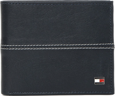 

Tommy Hilfiger Men Blue Genuine Leather Wallet(4 Card Slots), Navy/wine