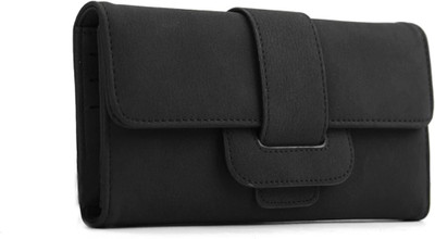 

ZELP Women Green Fabric Wallet(10 Card Slots), Black