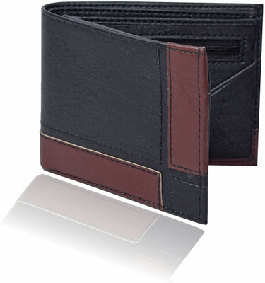 

Bizarre Kraftz Men Black Artificial Leather Wallet(8 Card Slots), Black-brown