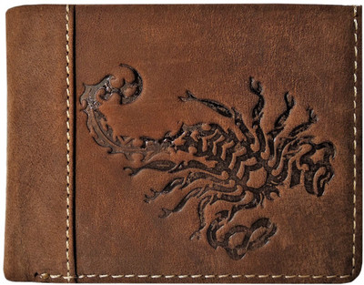 

ROYAL SCOT GREY Men Brown Genuine Leather Wallet(10 Card Slots)
