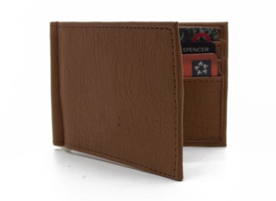 

NIetz Men Tan Genuine Leather Money Clip(6 Card Slots)