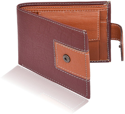 

Shockyfi Men Casual Brown Artificial Leather Wallet(3 Card Slots), Brown-tan