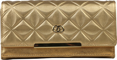 

Bee fashionable Women Evening/Party, Casual Gold Artificial Leather Wrist Wallet(14 Card Slots)