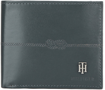 

Tommy Hilfiger Men Grey Genuine Leather Wallet(8 Card Slots), Dark grey