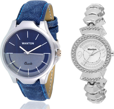 

Wanton SP-5 K-13 Silver fancy diamond watch with Blue multi-color dial attractive watch for couple men and women Watch - For Boys & Girls