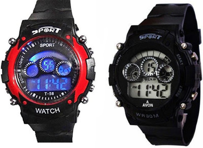 

Rage Enterprise New Stylish Kids Digital Red-Black 7 Lights Girls Watch - For Boys