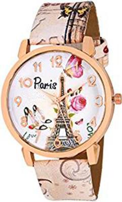 

Septem Eiffel Tower design pink colour stylish bracelet leather belt analog Watch for girl's & women Watch - For Girls
